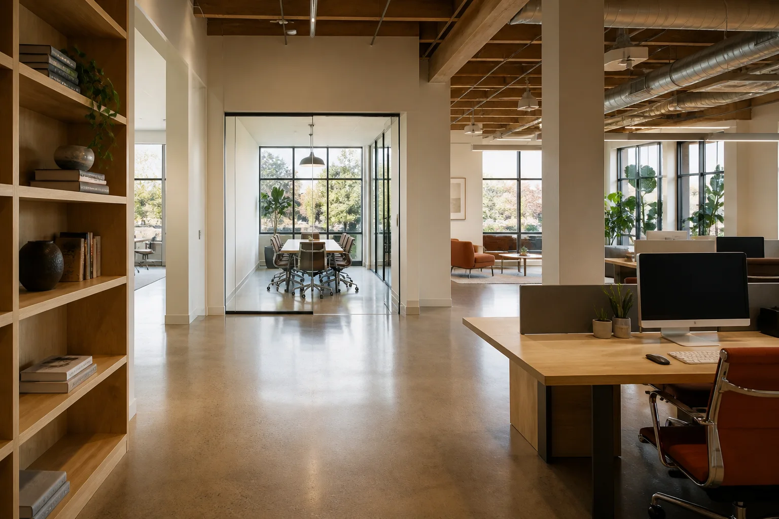 Sebastopol creative office with open work and meeting areas