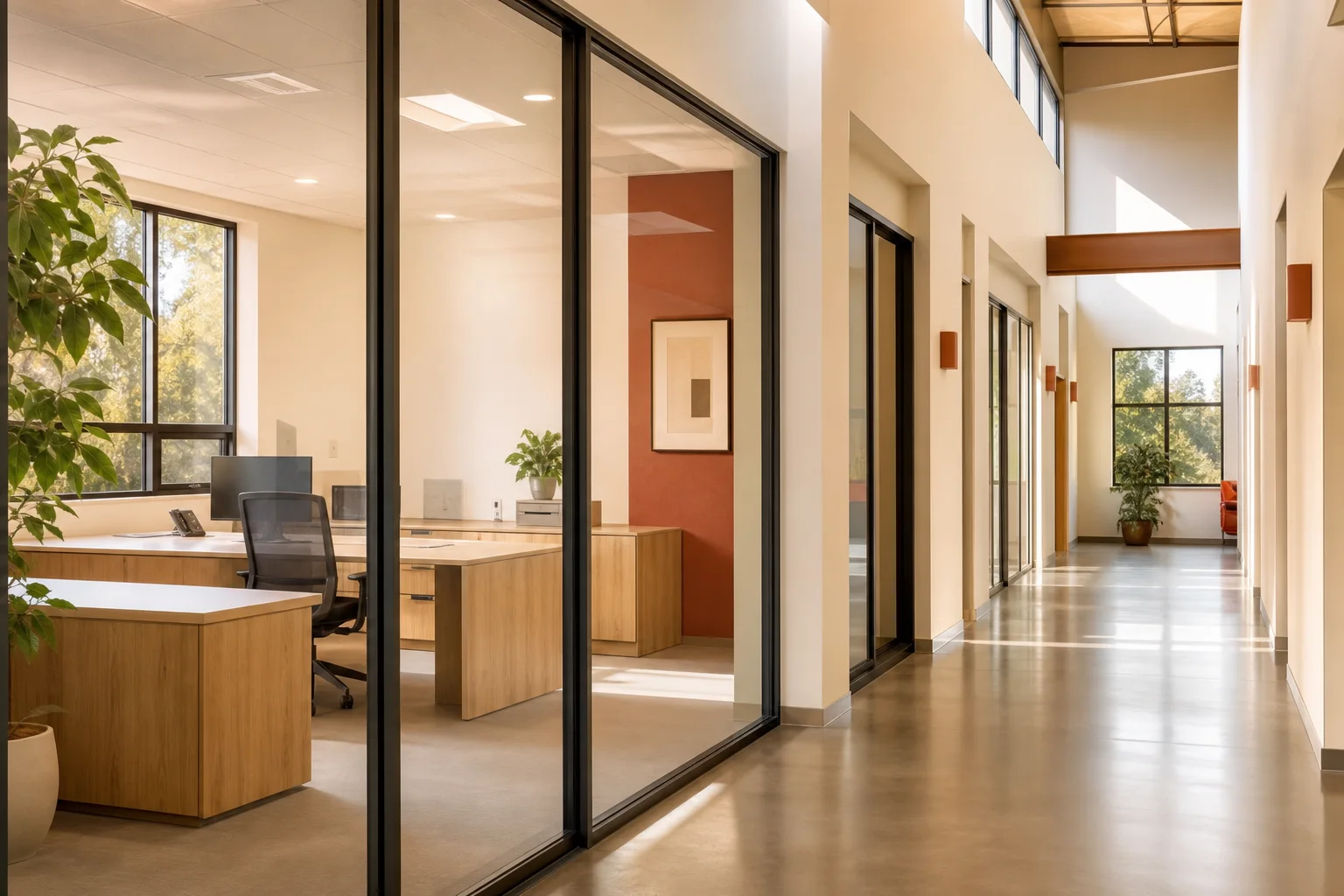 Windsor light-industrial administrative office and corridor